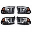 DODGE RAM 2009-2018 LAMPA LAMPY PRAWA + LEWA Z LED TUNING CZARNE BLACK KPL