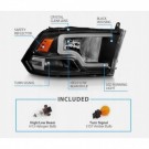 DODGE RAM 2009-2018 LAMPA LAMPY PRAWA + LEWA Z LED TUNING CZARNE BLACK KPL