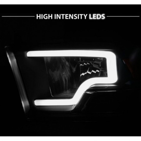 DODGE RAM 2009-2018 LAMPA LAMPY PRAWA + LEWA Z LED TUNING CZARNE BLACK KPL