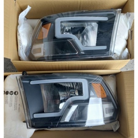 DODGE RAM 2009-2018 LAMPA LAMPY PRAWA + LEWA Z LED TUNING CZARNE BLACK KPL
