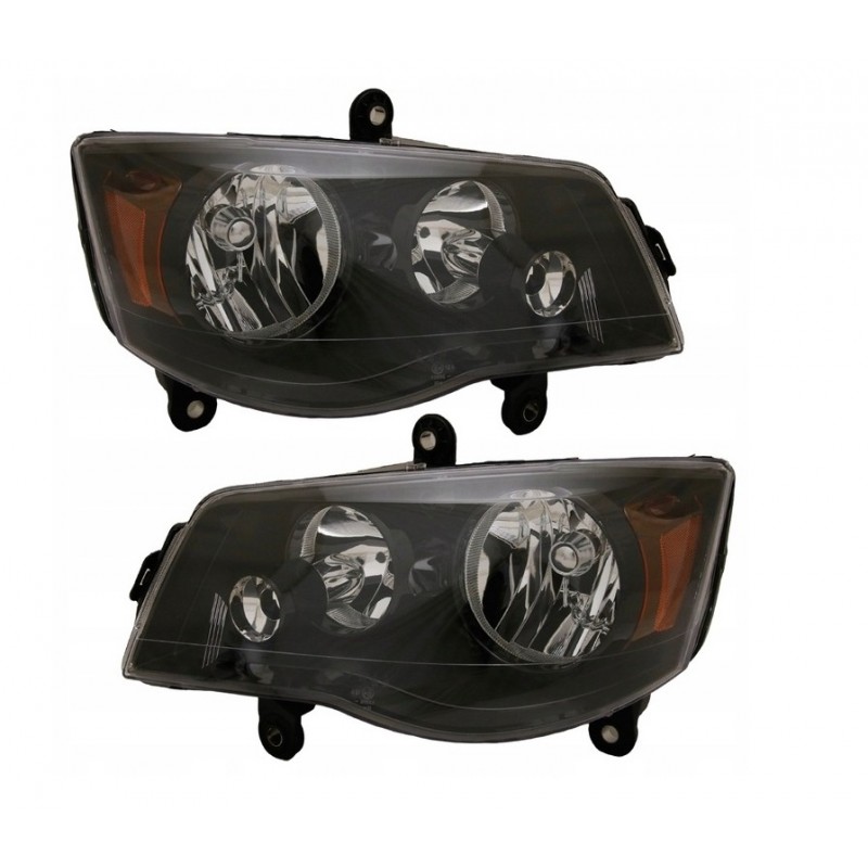 CHRYSLER TOWN COUNTRY G. VOYAGER 2008-19 LAMPA LAMPY KOMPLET CZARNE EUROPA