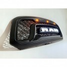 DODGE RAM 1500 2013-18 ATRAPA GRILL STYL WZÓR REBEL + LAMPKI + NAPIS LED