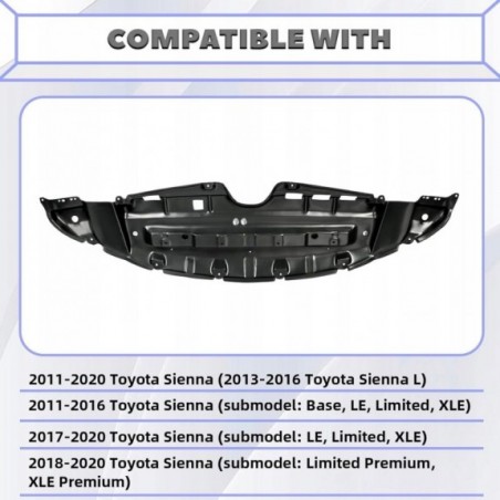 OSŁONA POD ZDERZAK PONTON TOYOTA SIENNA 2011-2020 BASE LE XLE
