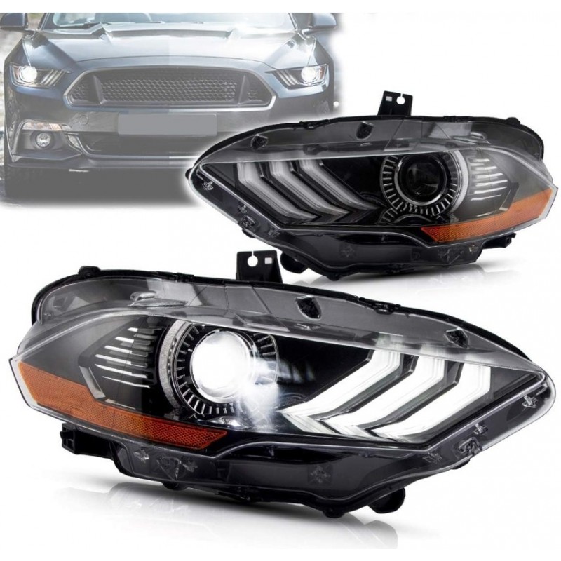 FORD MUSTANG 2018-2023 LAMPA LAMPY PRZEDNIE LED VLAND KOMPLET EUROPA