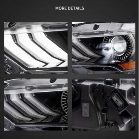 FORD MUSTANG 2018-2023 LAMPA LAMPY PRZEDNIE LED VLAND KOMPLET EUROPA