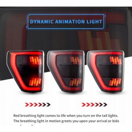 FORD F150 F-150 2021- LAMPA LAMPY LED VLAND KPL LEWA + PRAWA CZERWONE ŻÓŁTY