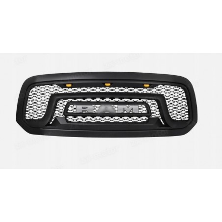 ATRAPA GRILL STYL WZÓR REBEL + LAMPKI + NAPIS LED DODGE RAM 1500 2013-2018