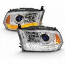 DODGE RAM 2013- LAMPA LAMPY PRAWA+LEWA JASNE LED BIAŁY DRL SOCZEWKA KPL USA