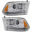 DODGE RAM 2013- LAMPA LAMPY PRAWA+LEWA JASNE LED BIAŁY DRL SOCZEWKA KPL USA