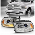 DODGE RAM 2013- LAMPA LAMPY PRAWA+LEWA JASNE LED BIAŁY DRL SOCZEWKA KPL USA