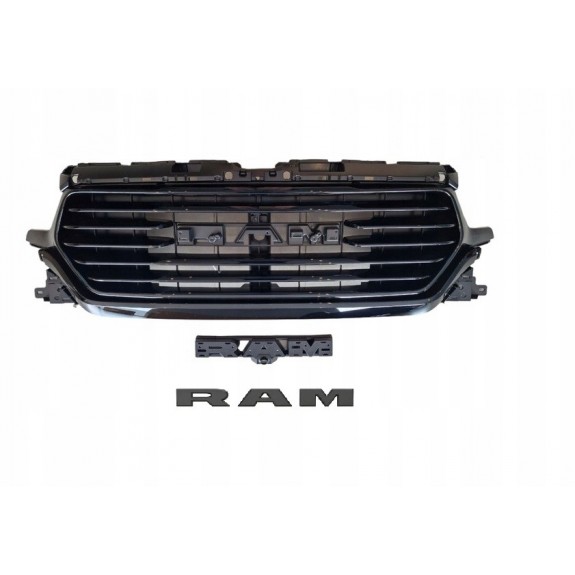 DODGE RAM 1500 2019-24 ATRAPA GRILL CZARNY POŁYSK LIMITED PODSTAWA + LITERY
