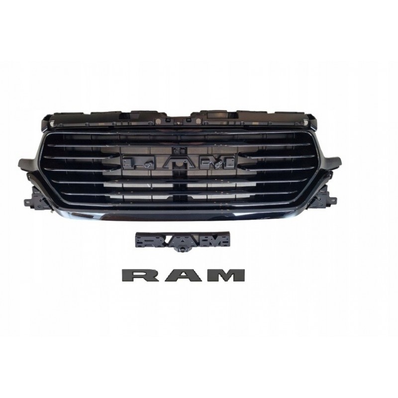 DODGE RAM 1500 2019-24 ATRAPA GRILL CZARNY POŁYSK LIMITED PODSTAWA + LITERY