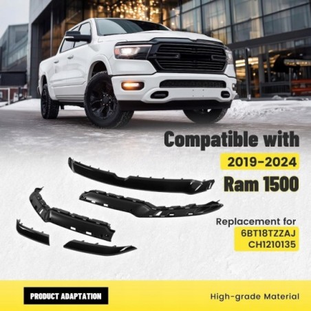 DODGE RAM 1500 V 2019-2024 LISTWA NAKŁADKA ATRAPY MASKI CZARNA POŁYSK