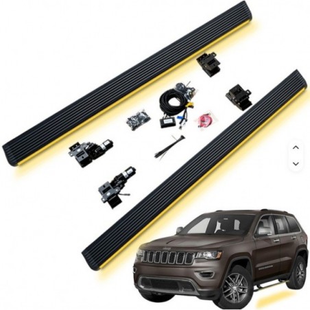 JEEEP GRAND CHEROKEE WK2 2011-2021 PRÓG PROGI ELEKTRYCZNE STOPNIE KPL Z LED