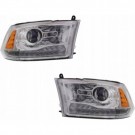 DODGE RAM 2013-2018 LAMPA PRAWA +LEWA JASNA LED ŻÓŁTY USA SOCZEWKA KOMPLET