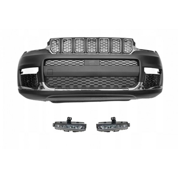 JEEP GRAND CHEROKEE WL LONG 21- ZDERZAK PRZÓD KOMPLET POD PDC + HALOGEN LED