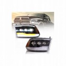 DODGE RAM IV 2009- LAMPA LAMPY LED VLAND LEWA+PRAWA KPL BLACK 3 SOCZEWKI EU