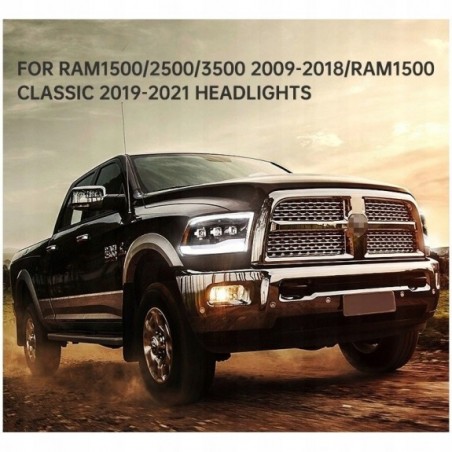 DODGE RAM IV 2009- LAMPA LAMPY LED VLAND LEWA+PRAWA KPL BLACK 3 SOCZEWKI EU
