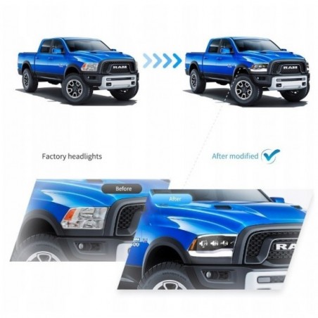 DODGE RAM IV 2009- LAMPA LAMPY LED VLAND LEWA+PRAWA KPL BLACK 3 SOCZEWKI EU