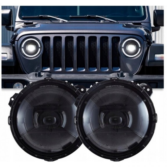 JEEP WRANGLER JL GLADIATOR JT 2018- LAMPA LAMPY 9'' FULL LED VLAND SOCZEWKA