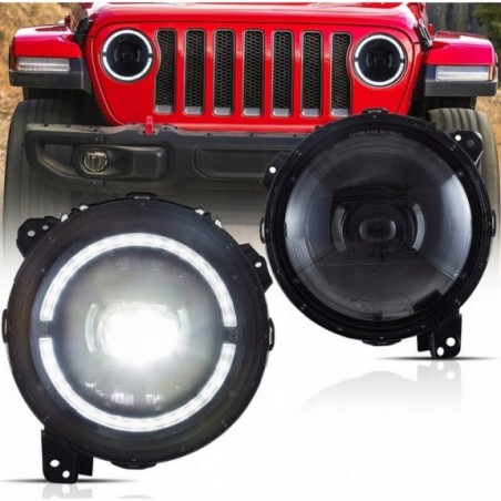 JEEP WRANGLER JL GLADIATOR JT 2018- LAMPA LAMPY 9'' FULL LED VLAND SOCZEWKA