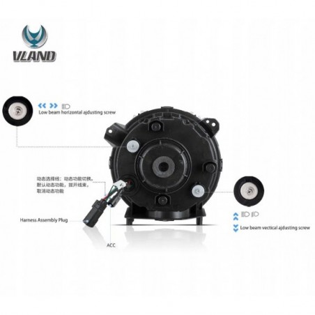 JEEP WRANGLER JL GLADIATOR JT 2018- LAMPA LAMPY 9'' FULL LED VLAND SOCZEWKA