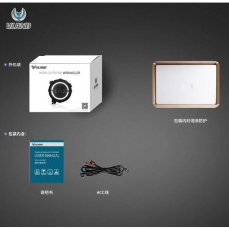 JEEP WRANGLER JL GLADIATOR JT 2018- LAMPA LAMPY 9'' FULL LED VLAND SOCZEWKA