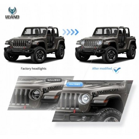 JEEP WRANGLER JL GLADIATOR JT 2018- LAMPA LAMPY 9'' FULL LED VLAND SOCZEWKA