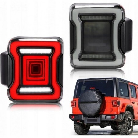 JEEP WRANGLER JL 2018-2023 LAMPA LAMPY TYŁ LED KOMPLET EUROPA VLAND DYMIONE
