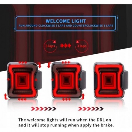 JEEP WRANGLER JL 2018-2023 LAMPA LAMPY TYŁ LED KOMPLET EUROPA VLAND DYMIONE