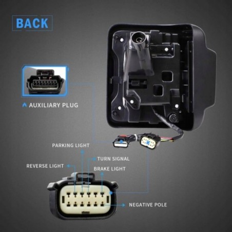 JEEP WRANGLER JL 2018-2023 LAMPA LAMPY TYŁ LED KOMPLET EUROPA VLAND DYMIONE