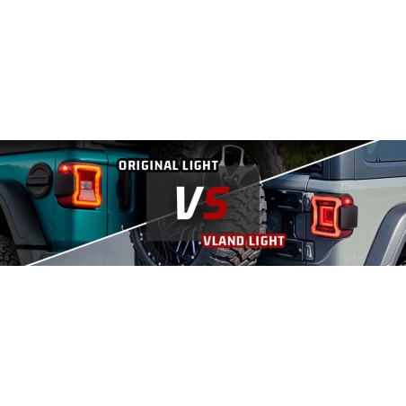 JEEP WRANGLER JL 2018-2023 LAMPA LAMPY TYŁ LED KOMPLET EUROPA VLAND DYMIONE