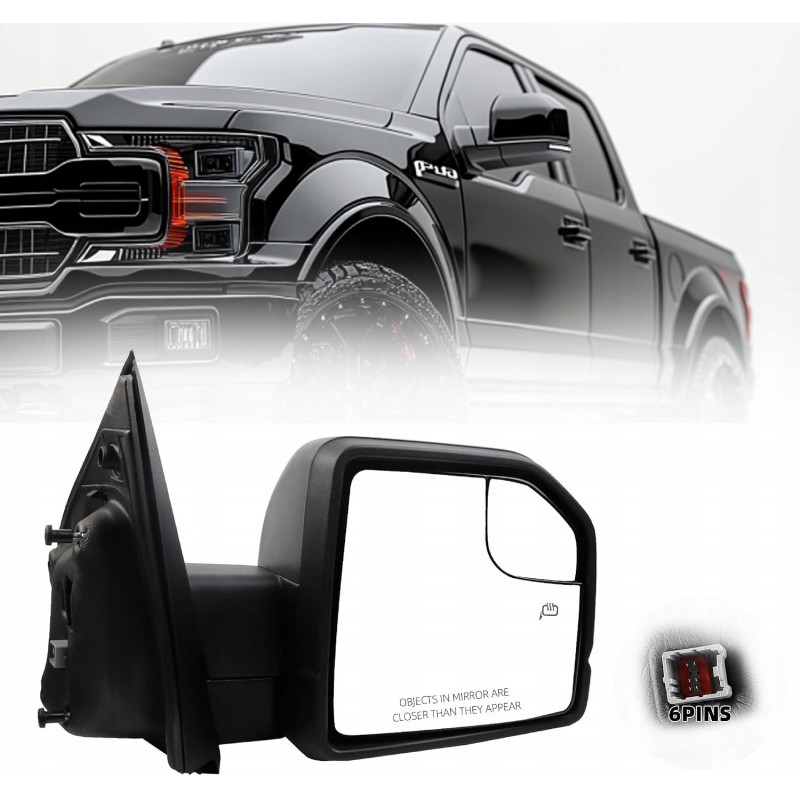 LUSTERKO PRAWE PODGRZEWANE + KIERUNEK 6 PIN NOWE FORD F-150 F150 2015-2020