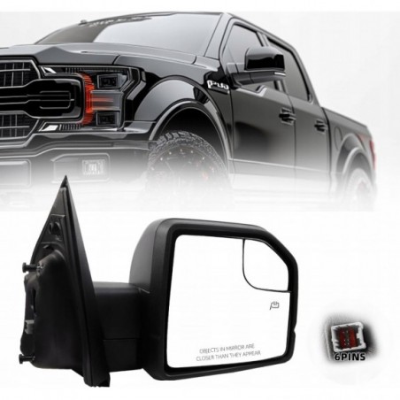 LUSTERKO PRAWE PODGRZEWANE + KIERUNEK 6 PIN NOWE FORD F-150 F150 2015-2020