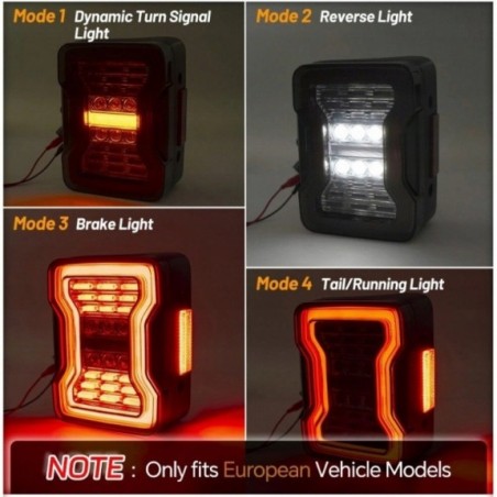 JEEP WRANGLER JK 2007-2017 LAMPA LAMPY TYLNE DYMIONE KOMPLET LED EUROPA