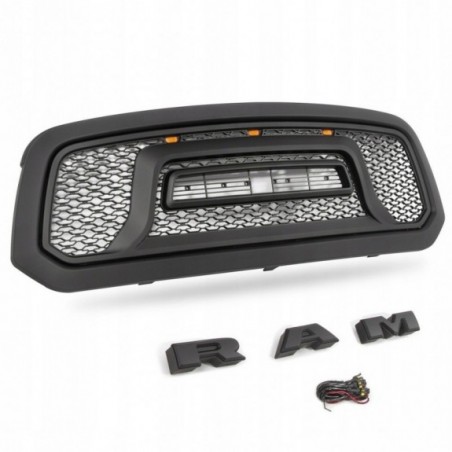 ATRAPA GRILL STYL WZÓR REBEL + LAMPKI + INSTALACJA DODGE RAM 1500 2013-18