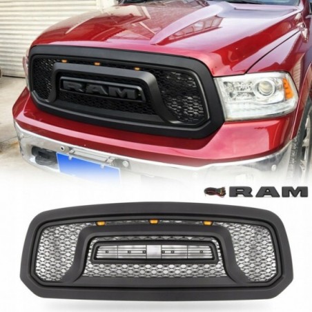 ATRAPA GRILL STYL WZÓR REBEL + LAMPKI + INSTALACJA DODGE RAM 1500 2013-18