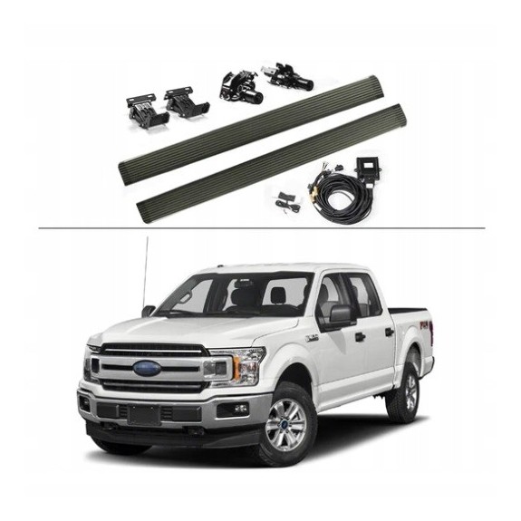 PRÓG PROGI ELEKTRYCZNE STOPNIE WYSUWANE KOMPLET BEZ LED FORD F-150 2015-20