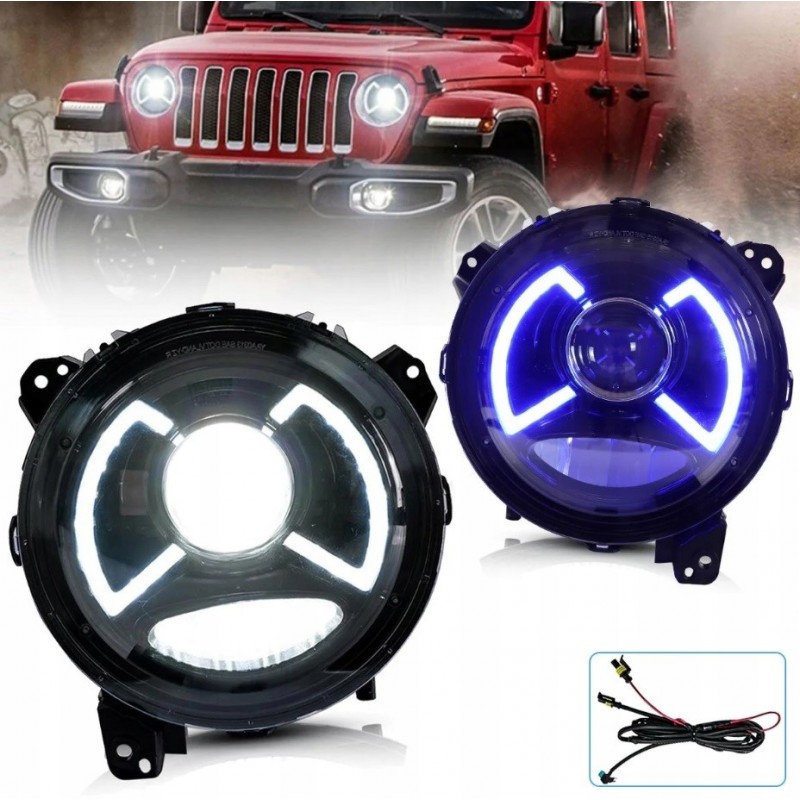 LAMPA LAMPY EUROPA 9'' LED VLAND JEEP WRANGLER JL JT GLADIATOR 2018-2023