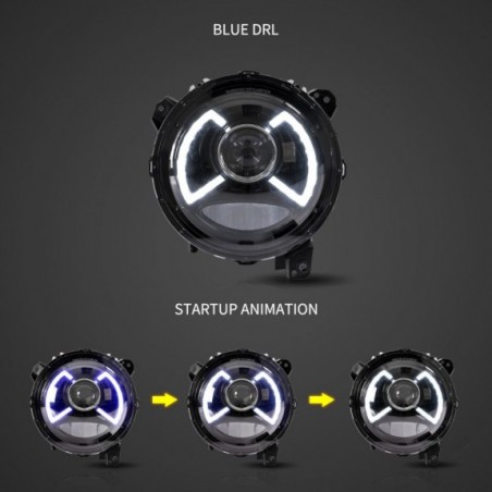 LAMPA LAMPY EUROPA 9'' LED VLAND JEEP WRANGLER JL JT GLADIATOR 2018-2023