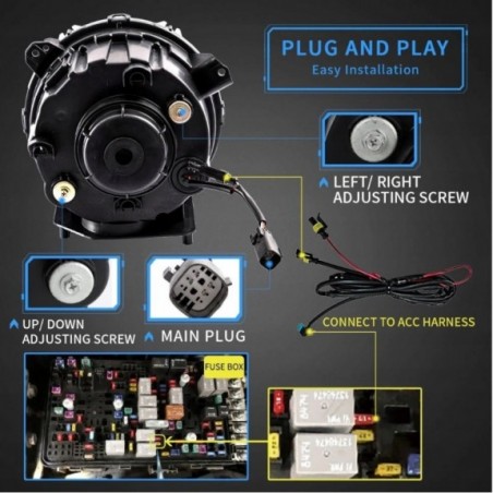 LAMPA LAMPY EUROPA 9'' LED VLAND JEEP WRANGLER JL JT GLADIATOR 2018-2023