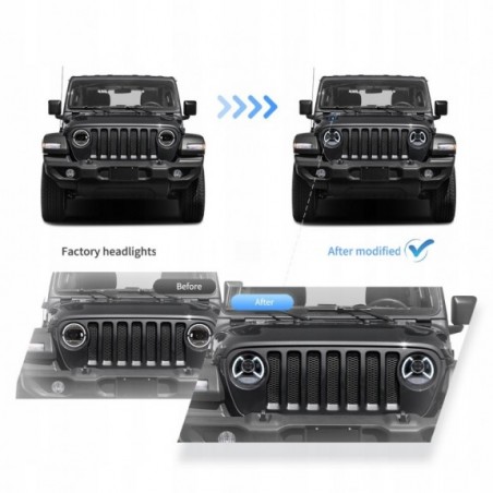 LAMPA LAMPY EUROPA 9'' LED VLAND JEEP WRANGLER JL JT GLADIATOR 2018-2023